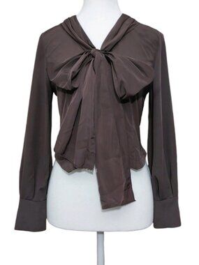 Snidel Brown Bowtie Gilet Blouse